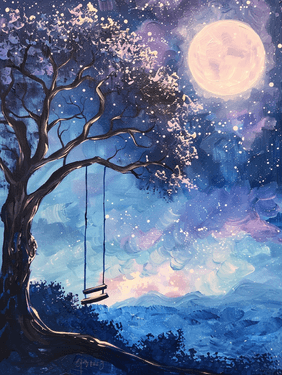 Moonlit Wishes - Paint and sip event at Hilton Pasadena  in Pasadena , CA - PaintNite.com