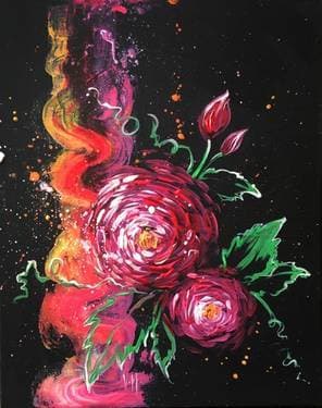Abstract Roses - Paint and sip event at Crow and the Pitcher in Murray , UT - PaintNite.com