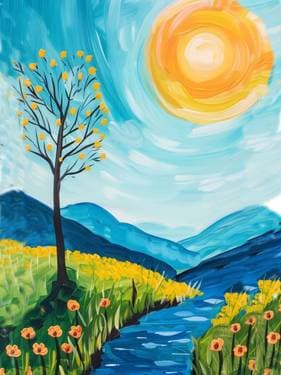 Soleil d'or/ Golden Sun - Paint Nite event in Worcester, MA