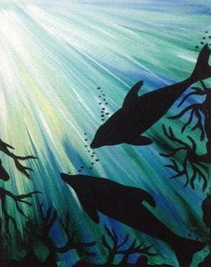 Dolphin Play - Paint and sip event at Palooza Brewery & Gastropub in KENWOOD, CA - PaintNite.com