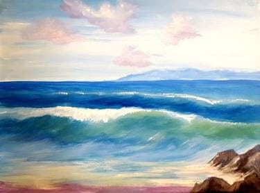 Beach Wave Sunset - Paint Nite event in Duarte, CA