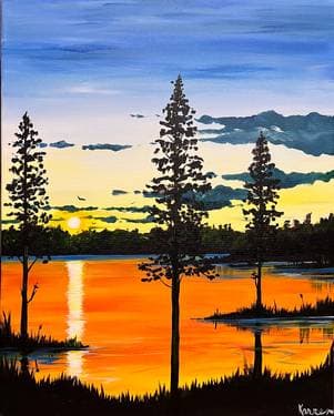 Lakeside Morning - Paint and sip event at Buffalo Bobs Canadian Pub in Calgary, AB - PaintNite.com