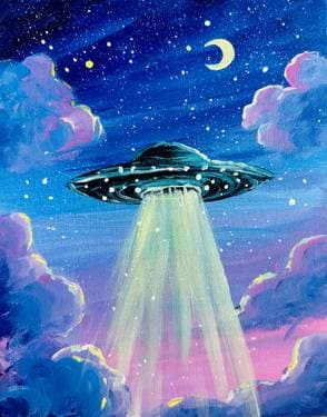 Cosmic UFO - Paint Nite event in Wheatland, CA