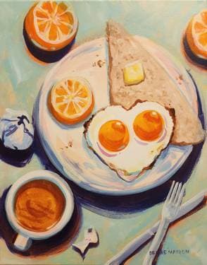 Love Breakfast - Paint and sip event at Top Shelf Bar & Grill in Gurnee, IL - PaintNite.com