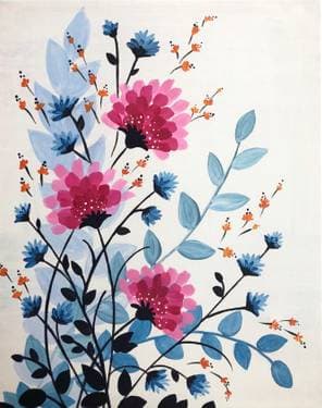 Fanciful Floral I - Paint and sip event at Mission Boathouse in BEVERLY, MA - PaintNite.com