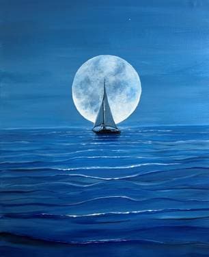 Sailing in Blues - Paint and sip event at Cascade Grill At Jubitz in PORTLAND, OR - PaintNite.com