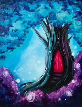 Treehouse Magic - Paint and sip event at Logan's Roadhouse Chico in Chico, CA - PaintNite.com