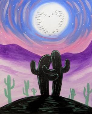 Cactus Love - Paint and sip event at Ginza Sushi Fusion Cuisine in Gold Canyon, AZ - PaintNite.com