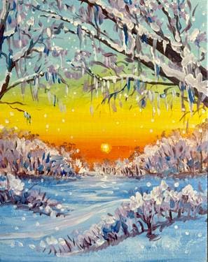 Sparkling Icicles - Paint and sip event at Boston Pizza Courtneypark Mississauga  in Mississauga, ON - PaintNite.com