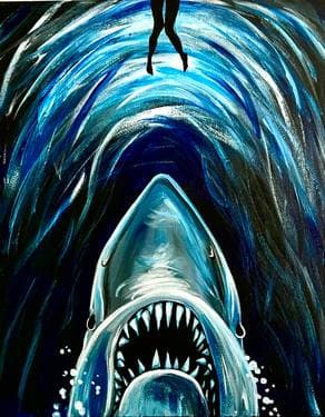 Shark Attack - Paint and sip event at Dog Haus Biergarten in North Burbank in Burbank, CA - PaintNite.com