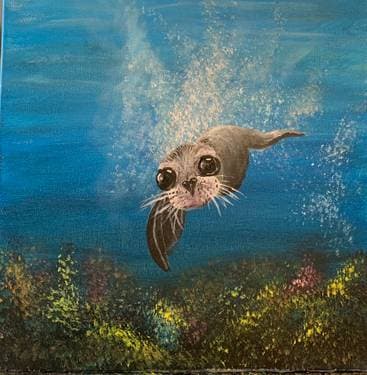 Sea Lion II - Paint and sip event at Birchwood Grill in Kenosha, WI - PaintNite.com