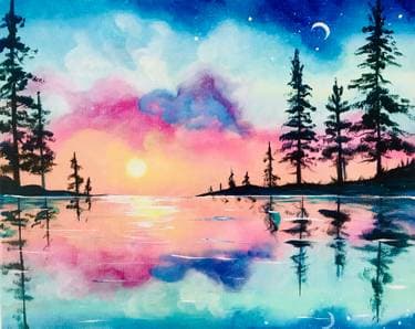 Lakeside Dreamer  - Paint and sip event at Samz Pub Port Coquitlam in Port Coquitlam, BC - PaintNite.com