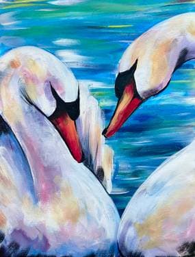 Swan love match - Paint Nite event in Milton, DE