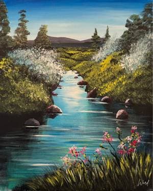 Ward's First Bloom - Paint and sip event at Moulin Wakefield Mill Hotel & Spa in Wakefield, QC - PaintNite.com