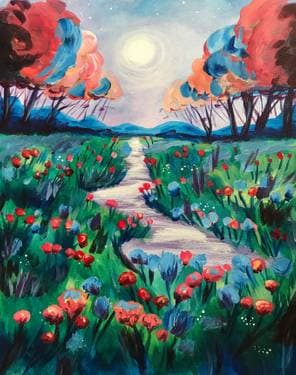 Autumn Moon Glow - Paint Nite event in Encino, CA
