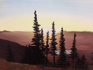 Hidden Lake - Paint and sip event at The Unicorn on 4 in Calgary, AB - PaintNite.com