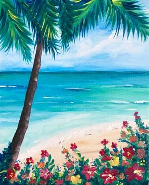 Tropical Fantasy - Paint and sip event at Sutter Buttes Brewery in Yuba City, CA - PaintNite.com