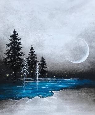 Deep Winter - Paint and sip event at Ricky's All Day Grill - Sherwood Park in Sherwood Park, AB - PaintNite.com