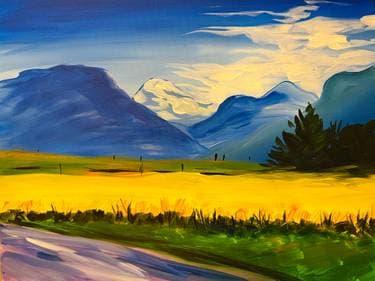 Mountain Dream - Paint and sip event at WXYZ Lounge at Aloft Hotel in Calgary , AB - PaintNite.com