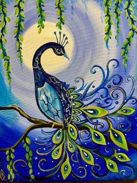 peacock surreal - Paint and sip event at Static Line in Sanford, NC - PaintNite.com