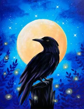 Moonlight Raven - Paint and sip event at Two Rivers Distillery in Calgary, AB - PaintNite.com