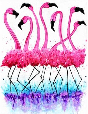 Flamingo Fête - Paint and sip event at Broadway Bar and Grill Portobello in Ottawa, ON - PaintNite.com