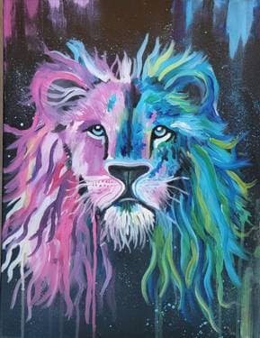 Vibrant Lion - Paint Nite event in Sonoma, CA