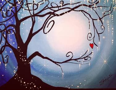 A Winter's Dream - Paint Nite event in Victoria, BC