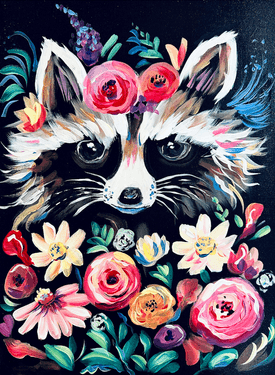 Raccoon & Roses  - Paint and sip event at Boston Pizza Milton in Milton, ON - PaintNite.com