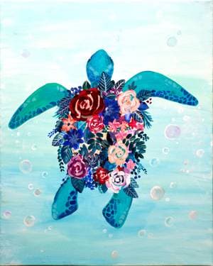 Blooming Bubbles - Paint and sip event at Pacific Catch LA in Santa Monica, CA - PaintNite.com