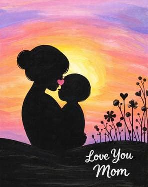 Mommy and I  - Paint and sip event at Mountain Mike's Pizza in Mountain View, CA - PaintNite.com