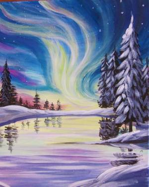 Mystical Aurora at Diana's Oyster Bar - Markham — Painting