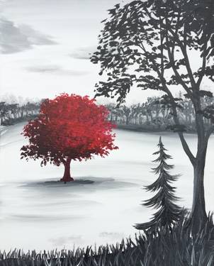 Saturday The Red Tree — Painting