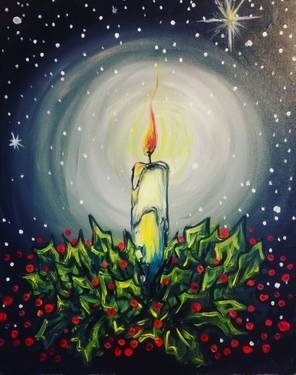 "Christmas By Candle" — Painting