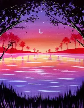 Paint Nite: Magic Moon Rise — Painting