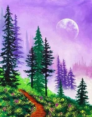 Moonrise Mountain at Mexicali Rosa's — Painting
