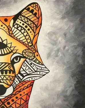 Tribal Red Fox — Painting