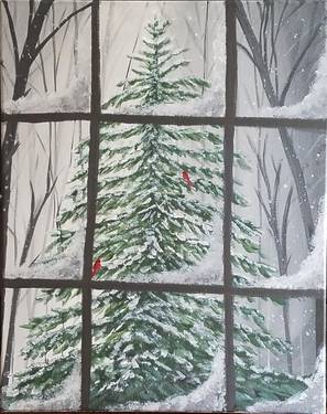 Winters Window  — Painting