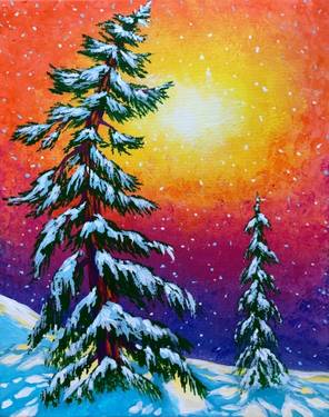 Winter Whimsy Paint Nite at Aloft Lexington — Painting