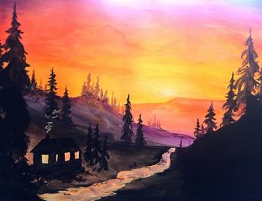 Sunrise Cabin Painting Event in Mesa Arizona — Painting