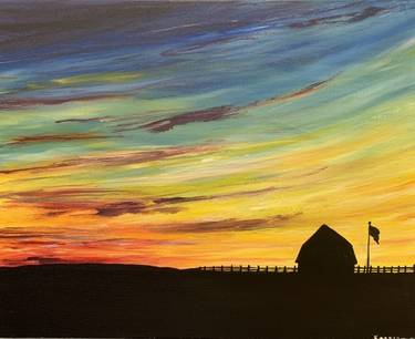 Sunrise on the Farm — Painting