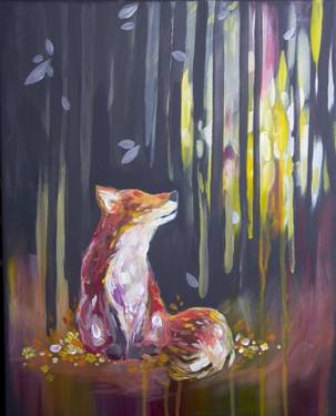 Saturday Rainbow Meadow Fox — Painting