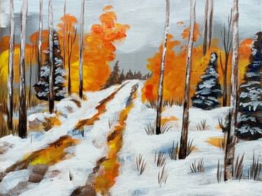 Autumn Rustic Road — Painting