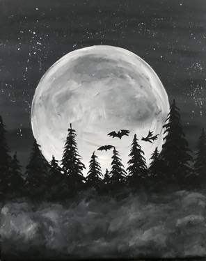 Paint Nite: Spooky Moon II — Painting