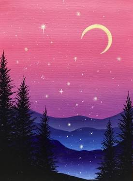 Purple Mountain Magic at Kelsey's Quarry Edge — Painting