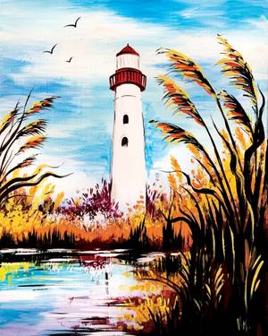 Paintnite: Lighthouse in Fall — Painting