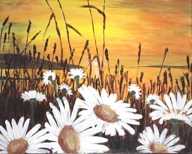 "Crazy Daisy Sunset" — Painting