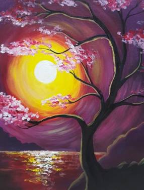 Sakura Sunset with Rob Nicholson! — Painting