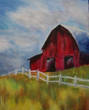 Pure American Old Barn — Painting