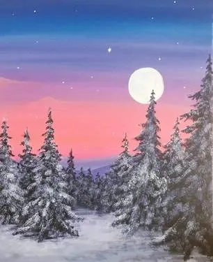 Winter Mountain Magic at Kellys Orchard — Painting